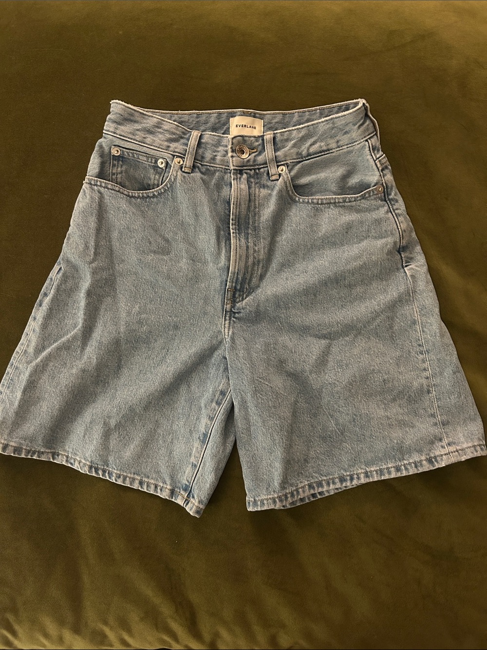 Everlane Light Blue Denim Mom Shorts